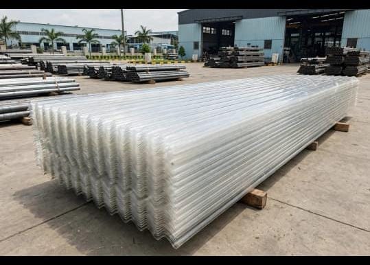 Corrugated transparent roofing sheets